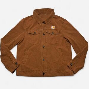 Carhartt Brown Canvas Jacket Men’s Small Workwear Trucker Style